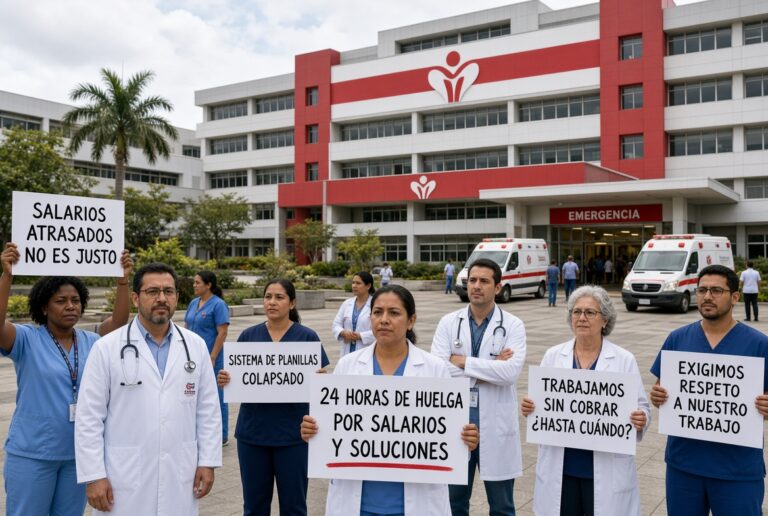 Huelga nacional de 24 horas inicia en la CCSS por atrasos en pagos salariales